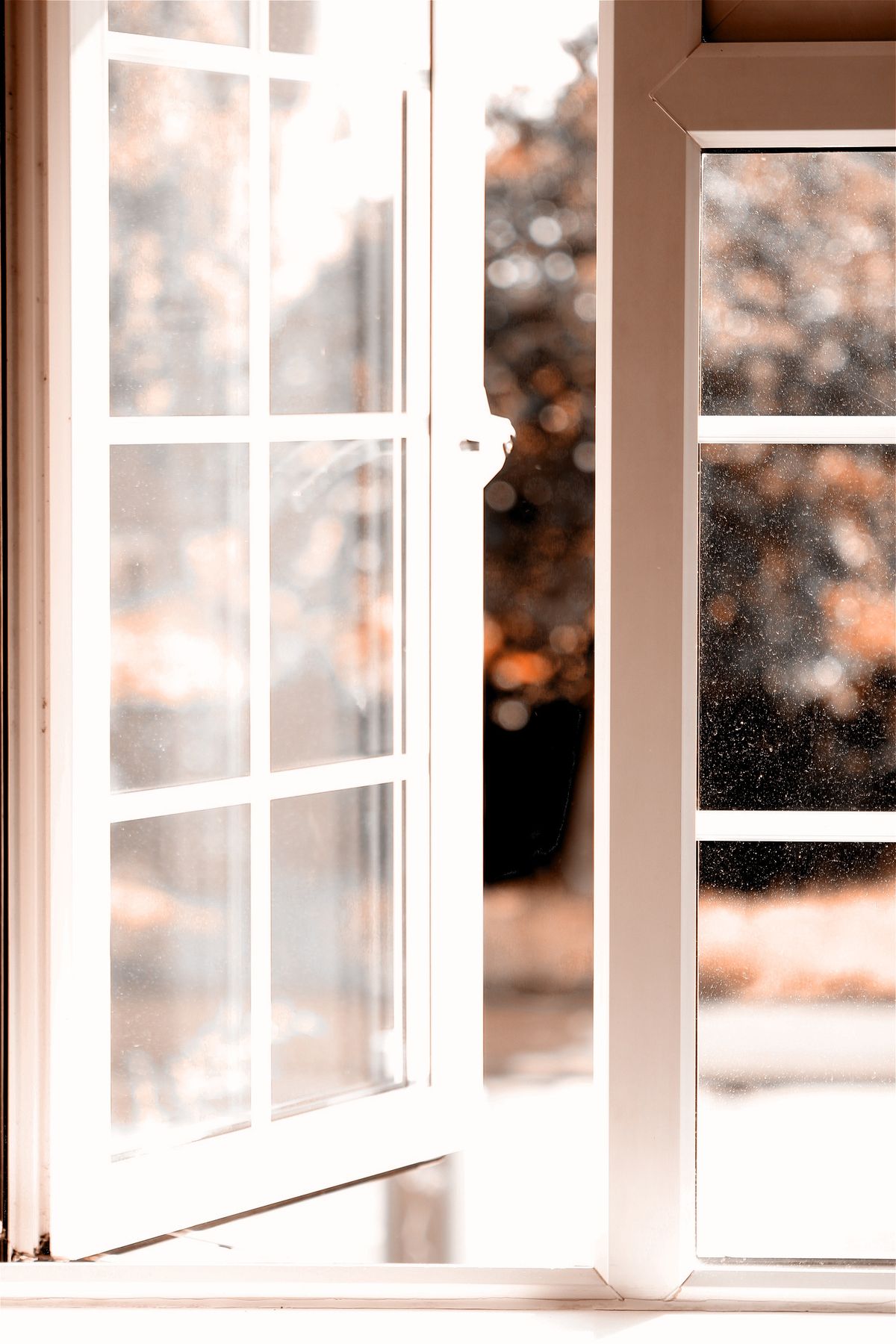 Open window frame in daylight